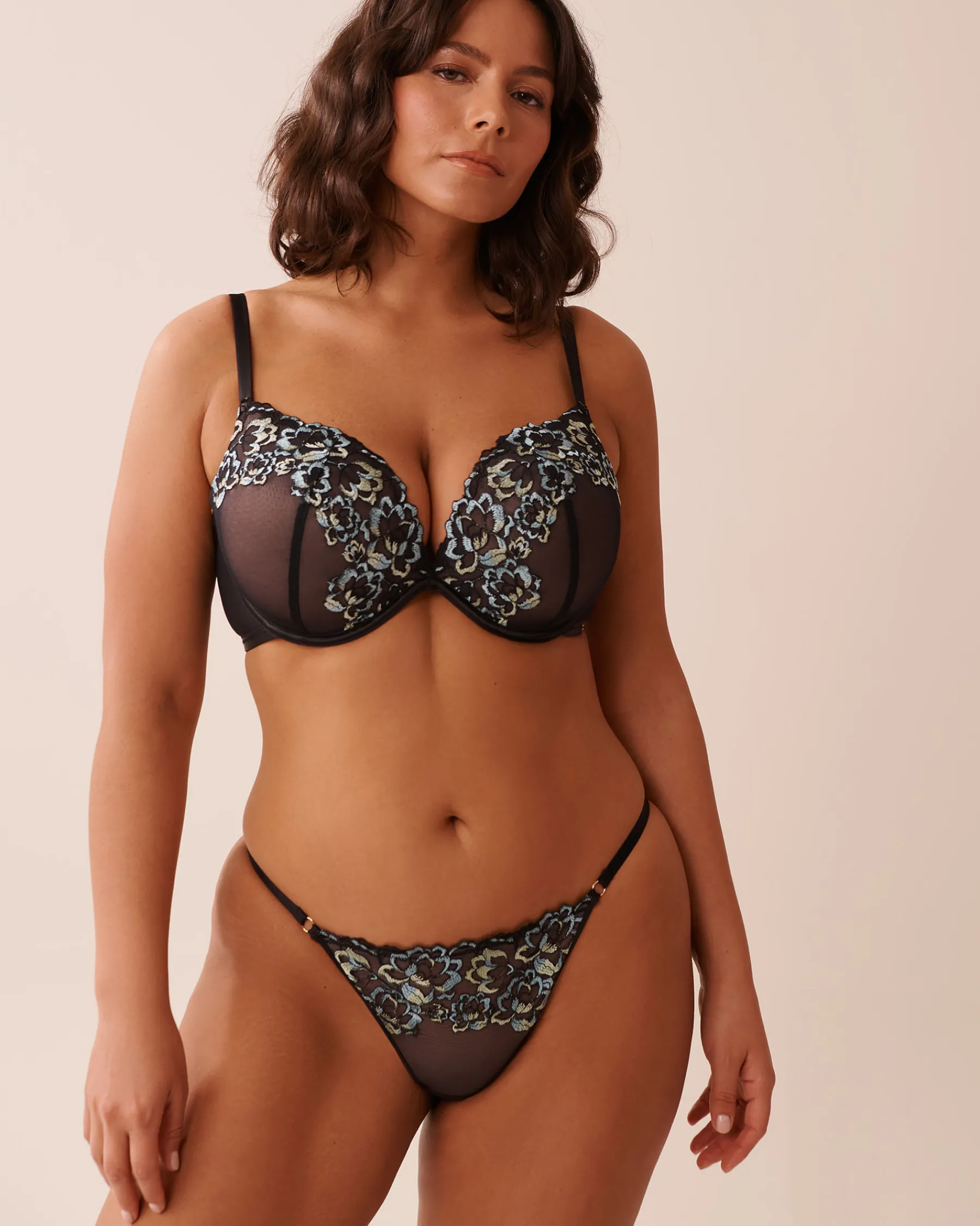 Adjustable Embroidered Mesh String Panty String