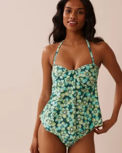 Recycled Fibers Bandeau Tankini Top A Splashing Escape|Tankinis