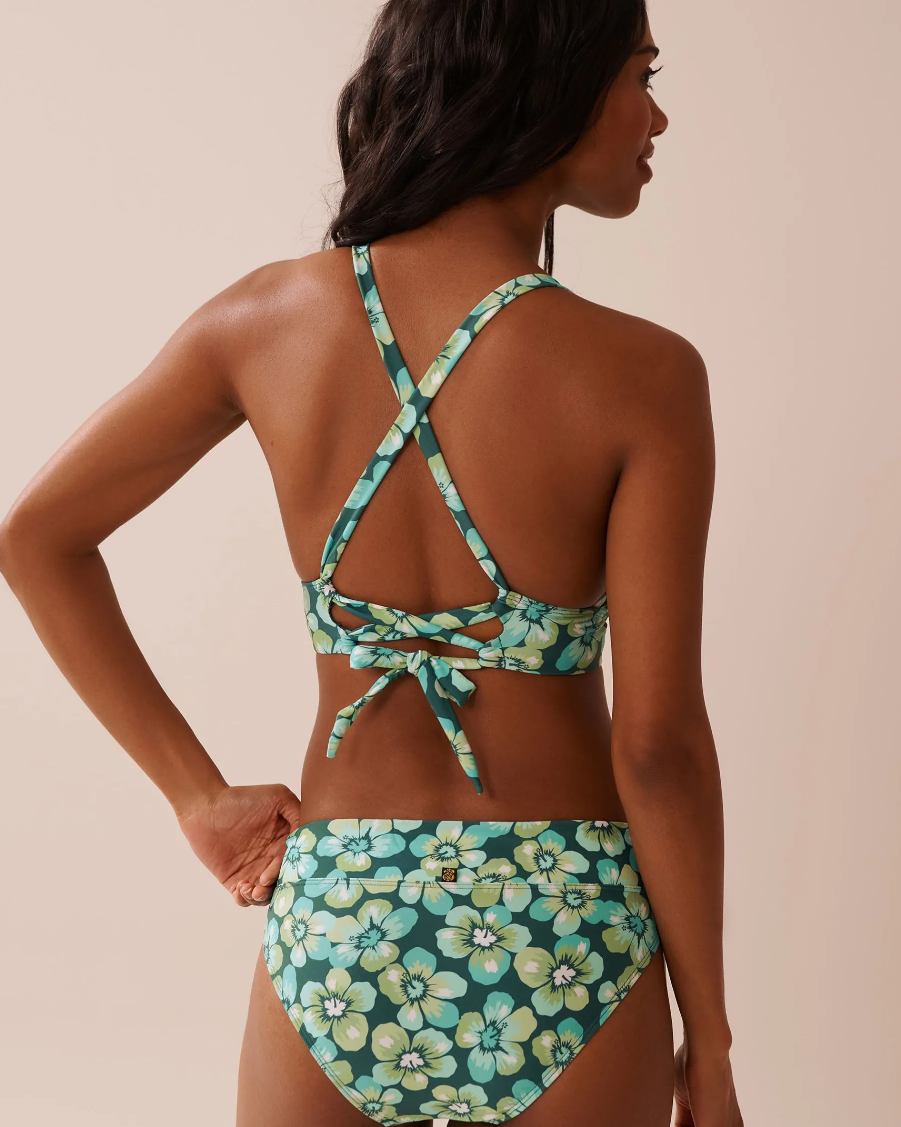 Hot Recycled Fibers Longline Triangle Bikini Top Eco-conscious Swimwear|Tops