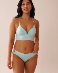 Best Recycled Fibers Cross-Tie Brazilian Bikini Bottom A Splashing Escape|Eco-conscious Swimwear