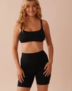 High Waist Long Swim Shorts Always So Chic|Black Swimwear