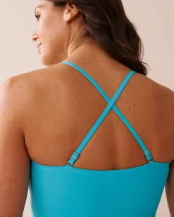 Outlet Ring Front Bandeau One-piece Swimsuit A Splashing Escape|One-pieces