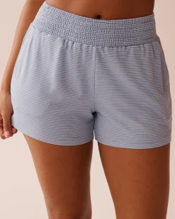 New Blue Stripe Super Soft Pajama Shorts The Peachy Dream Collection|Bottoms