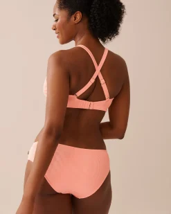 Hot Ribbed D Cup Triangle Bikini Top Texture Play|Summer Romance