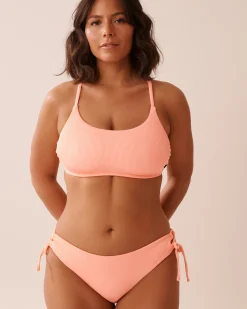 Outlet Ribbed Side Tie Cheeky Bikini Bottom Texture Play|Summer Romance