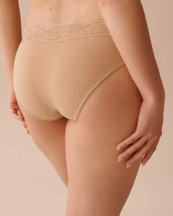 Cotton and Lace Band Bikini Panty Cotton Panties|Bikini