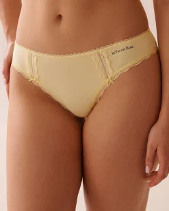 Cotton and Lace Detail Bikini Panty Cotton Panties|Bikini
