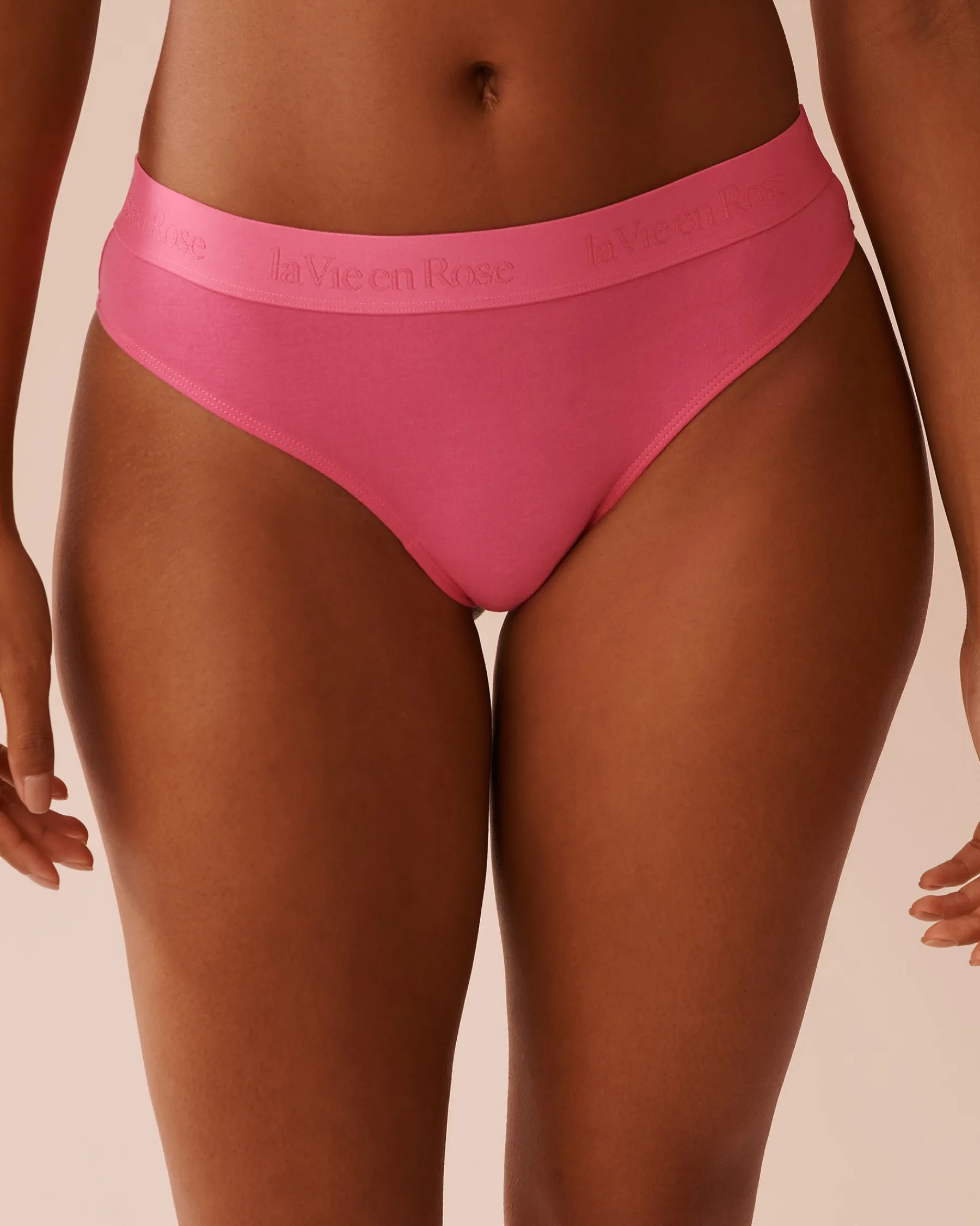 Cotton and Logo Elastic Band Thong Panty Cotton Panties|Thong
