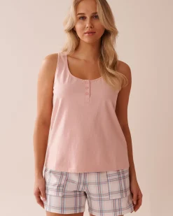 Best Cotton Henley Cami Cotton Pajamas|Tops