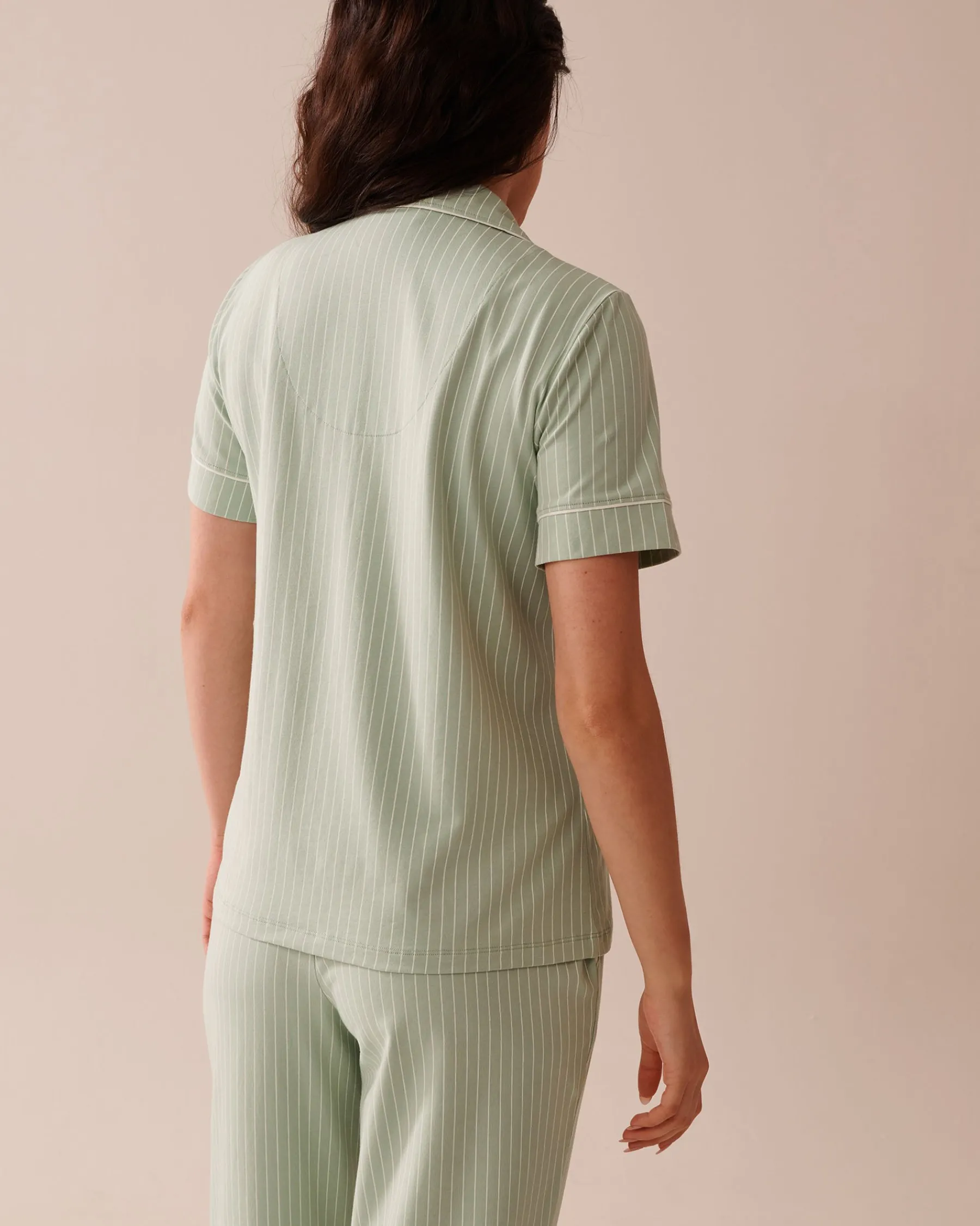 Clearance Cotton Short Sleeve Button-down Shirt Cotton Pajamas|Tops