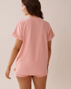 Outlet Cotton T-shirt with Pocket Cotton Pajamas|Tops