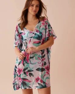 Hot Floral Mesh Poncho Beachwear