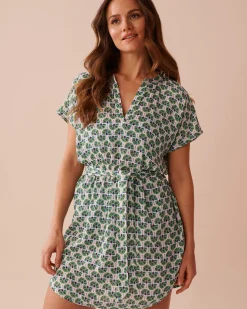 Discount Gauze Short Dress A Splashing Escape|Beachwear