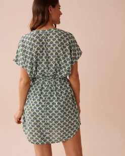 Discount Gauze Short Dress A Splashing Escape|Beachwear