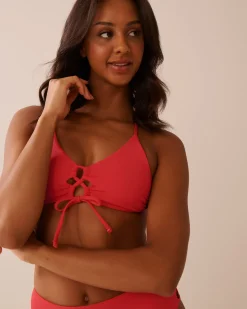 Discount HIBISCUS Crisscross Detail Ribbed Bralette Bikini Top Texture Play|Summer Romance