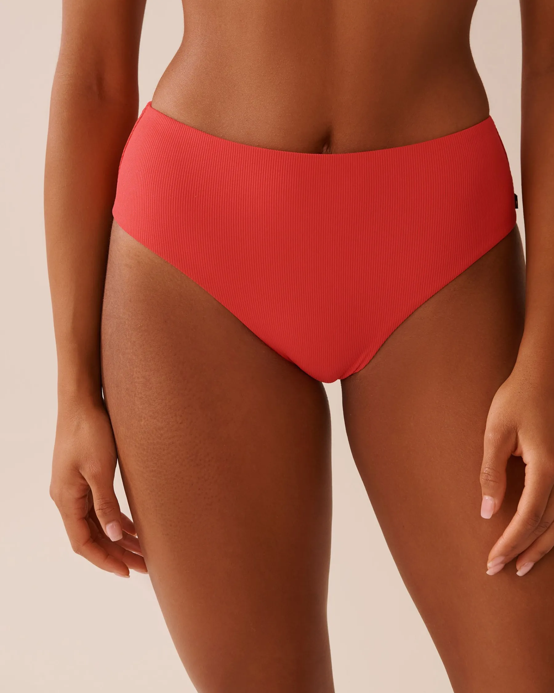 Best HIBISCUS Ribbed Mid-rise Cheeky Bikini Bottom Texture Play|Summer Romance