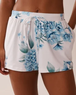 Best Hydrangea Print Super Soft Pajama Shorts The Peachy Dream Collection|Bottoms