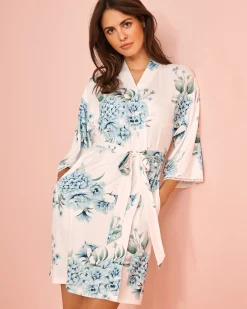 Hydrangea Print Super Soft Kimono The Peachy Dream Collection