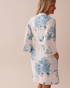 Hydrangea Print Super Soft Kimono The Peachy Dream Collection