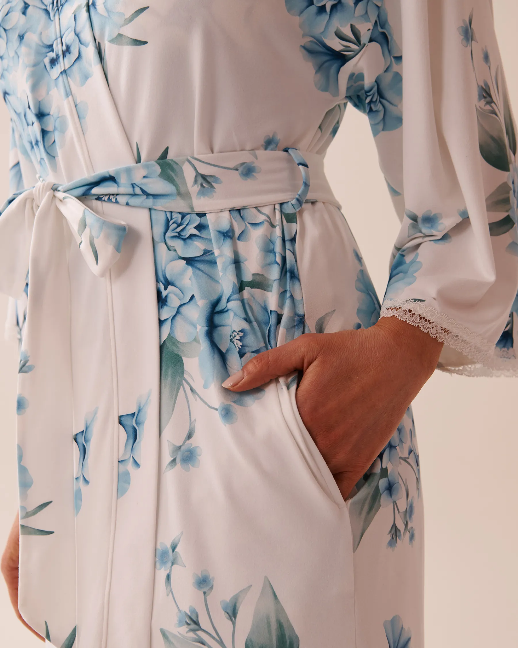Hydrangea Print Super Soft Kimono The Peachy Dream Collection