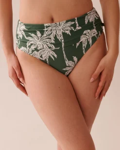 New Draped Mid Waist Bikini Bottom Bottoms