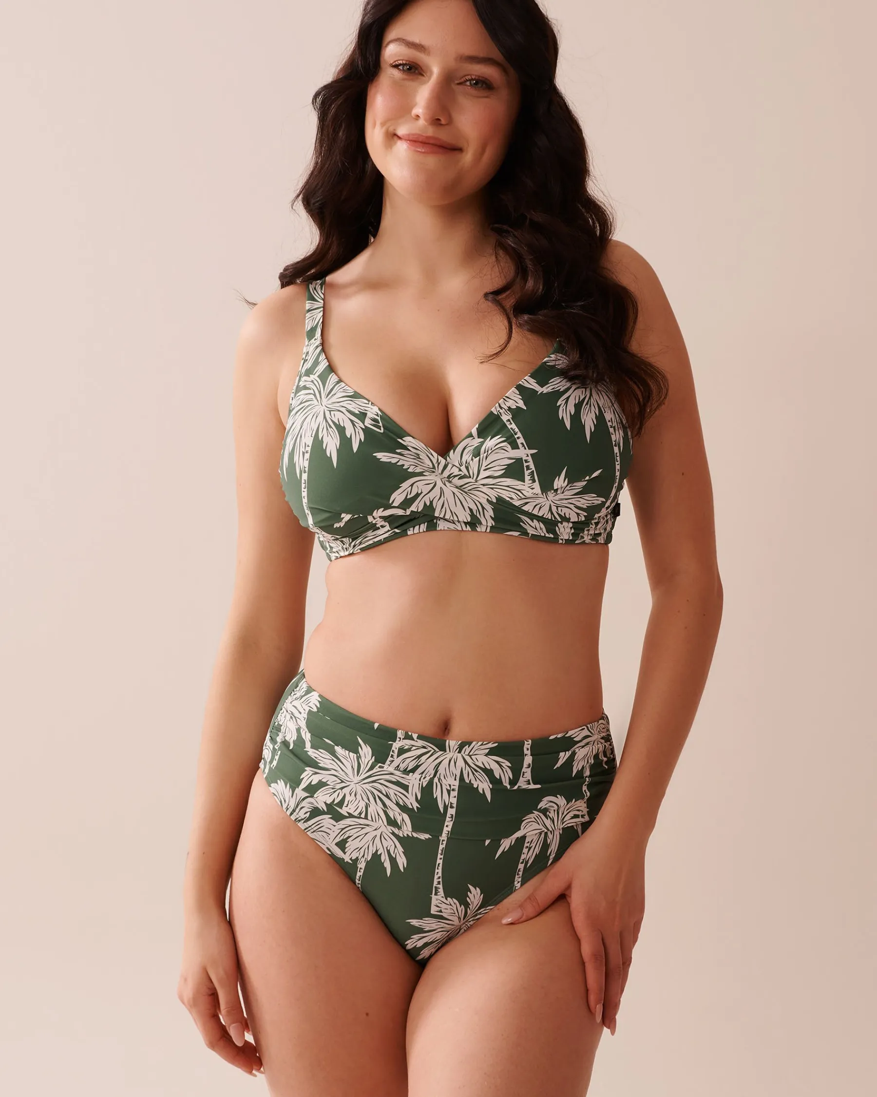New Draped Mid Waist Bikini Bottom Bottoms