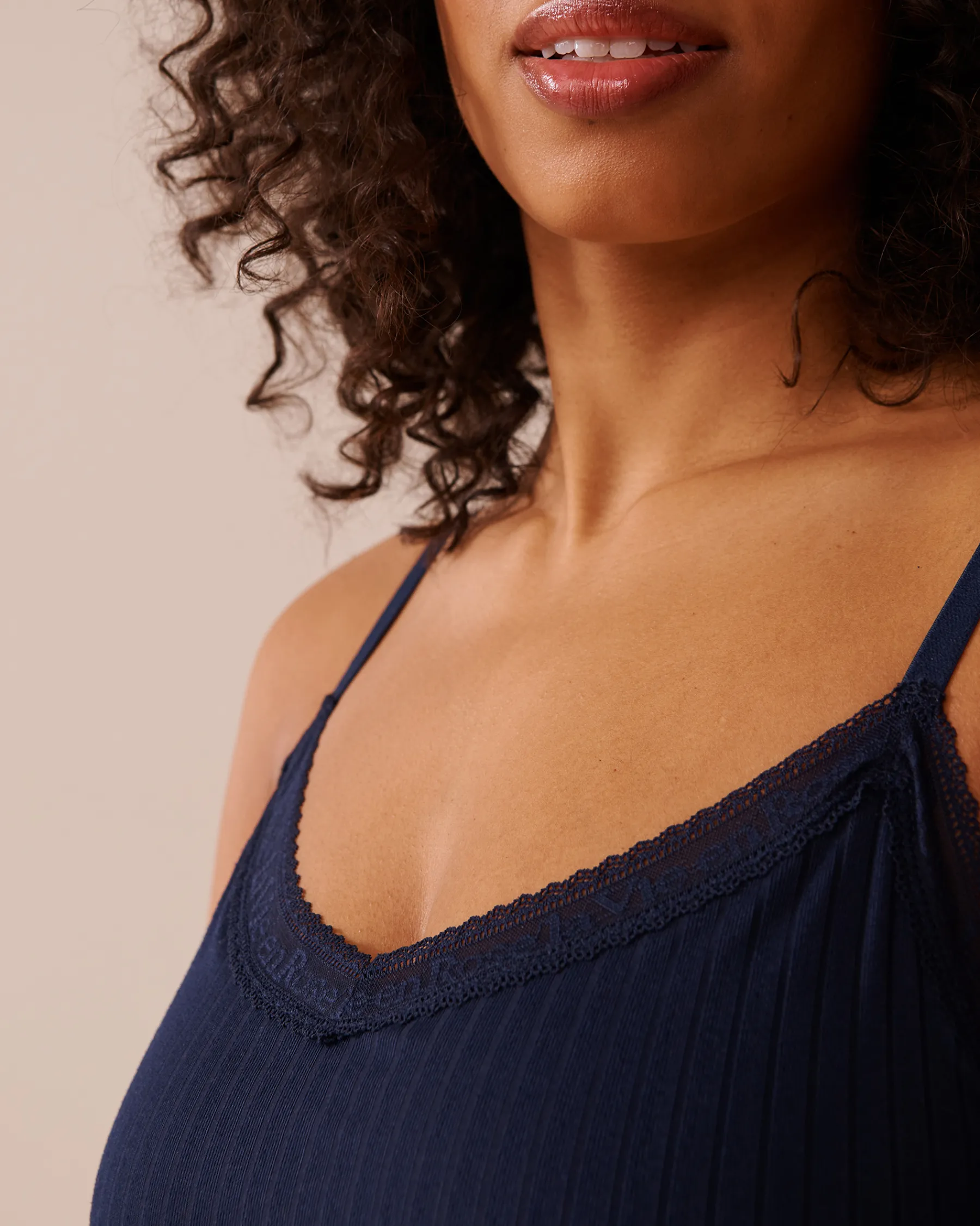 Outlet Lace Trim Ribbed Jersey Nightie Nightshirts