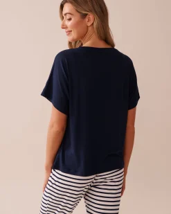 Outlet Lemon Print Super Soft Loose Fit T-shirt The Peachy Dream Collection|Tops