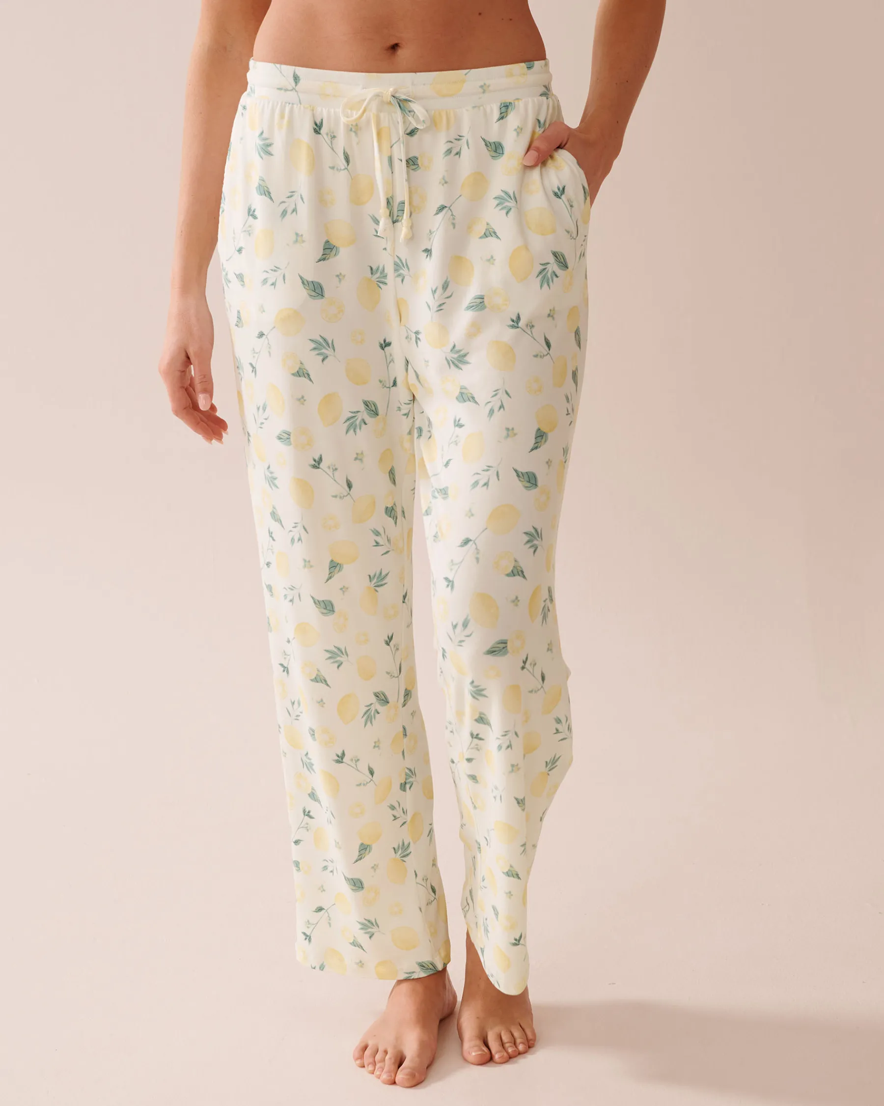 Hot Lemon Print Super Soft Pajama Pants The Peachy Dream Collection|Bottoms