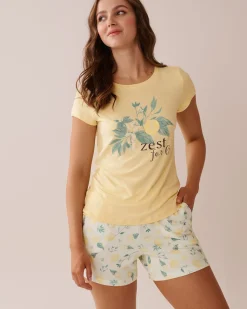 Best Lemon Print Super Soft T-shirt The Peachy Dream Collection|Tops