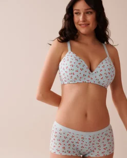 Sale Lightly Lined Wireless Cotton Bra T-shirt Bras|Demi Cup