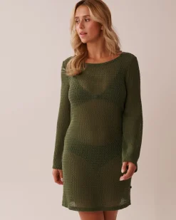Discount Long Sleeve Crochet Tunic Texture Play|On Neutral Ground