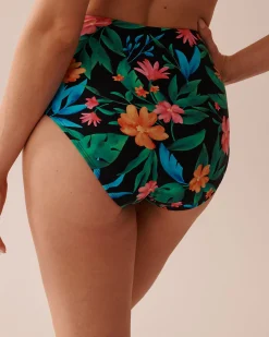 Discount Draped High Waist Bikini Bottom Bottoms