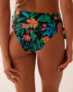 Outlet Lace Up High Waist Cheeky Bikini Bottom Bottoms