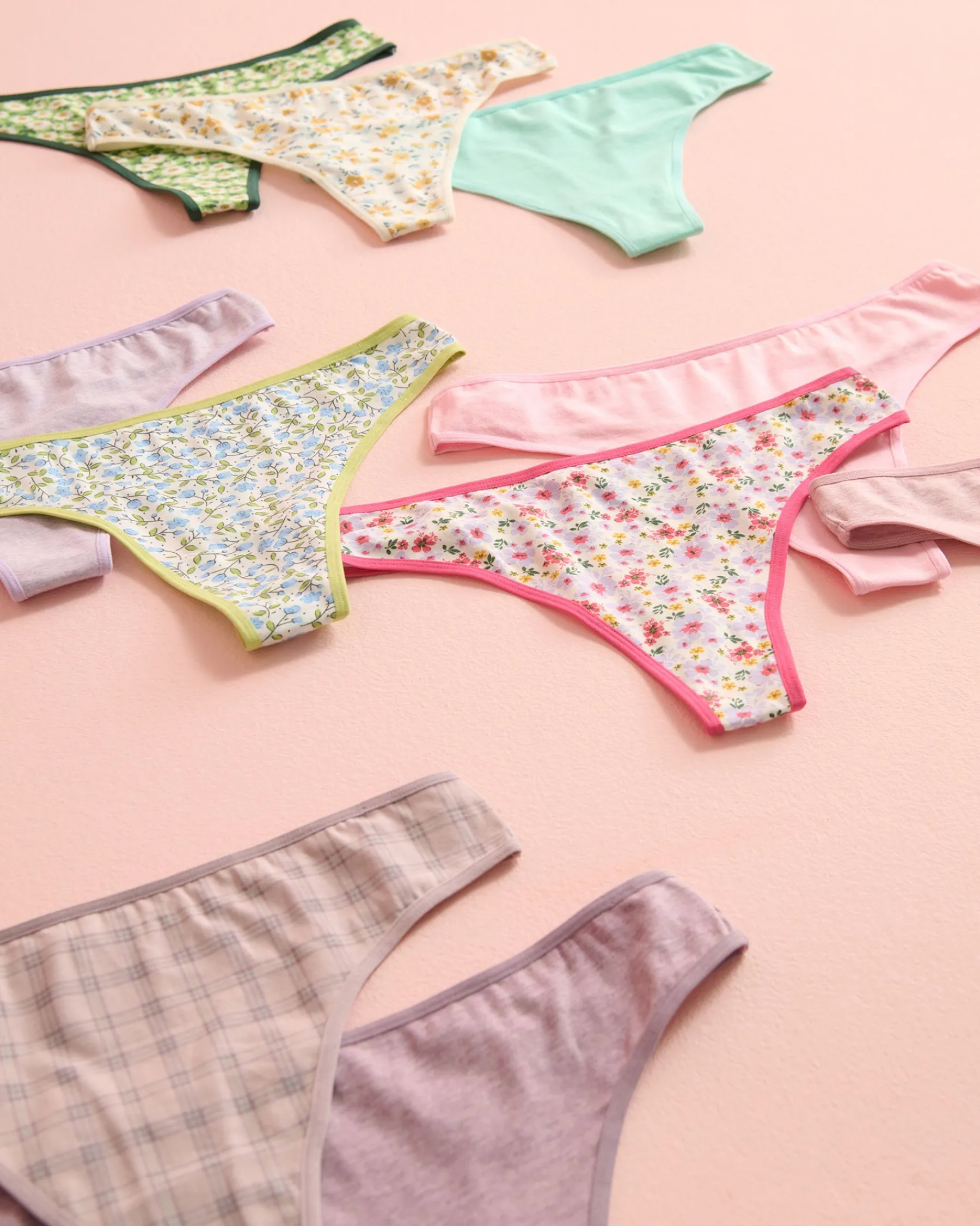 Outlet 10-Pack Cotton Thong Panty Panty Packs|Cotton Panties