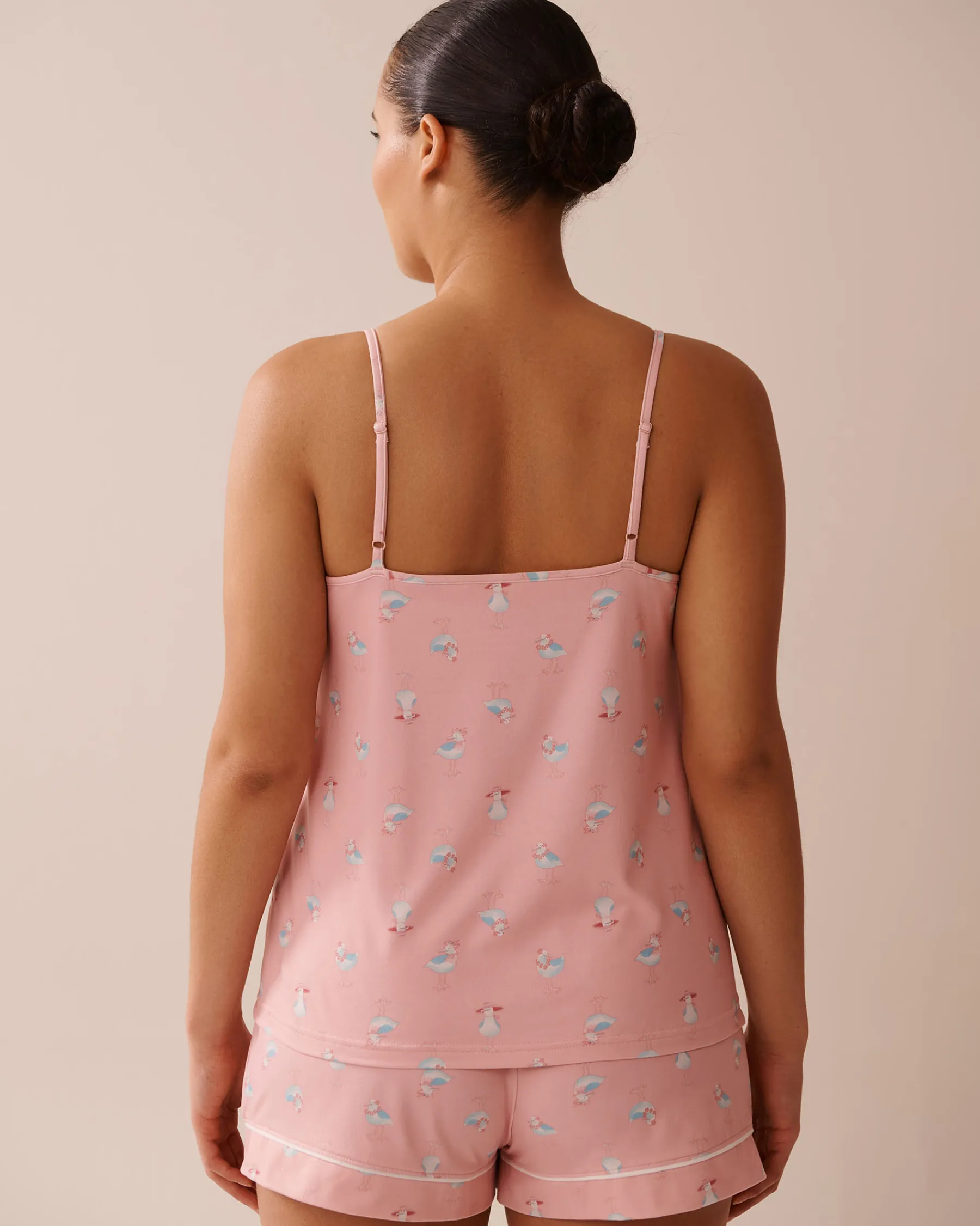 Best Seagull Print Super Soft Cami with Shelf Bra The Peachy Dream Collection|Tops