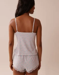 Best Seashell Print Lace Trim Super Soft Cami The Peachy Dream Collection|Tops