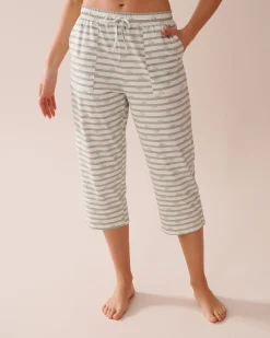 Sale Snail Print Cotton Pajama Capris Cotton Pajamas|Bottoms