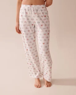 Discount Snail Print Lace Trim Super Soft Pajama Pants The Peachy Dream Collection|Bottoms
