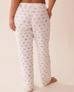 Discount Snail Print Lace Trim Super Soft Pajama Pants The Peachy Dream Collection|Bottoms