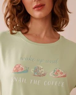 Hot Snail Print Super Soft Sleepshirt The Peachy Dream Collection|Nightshirts