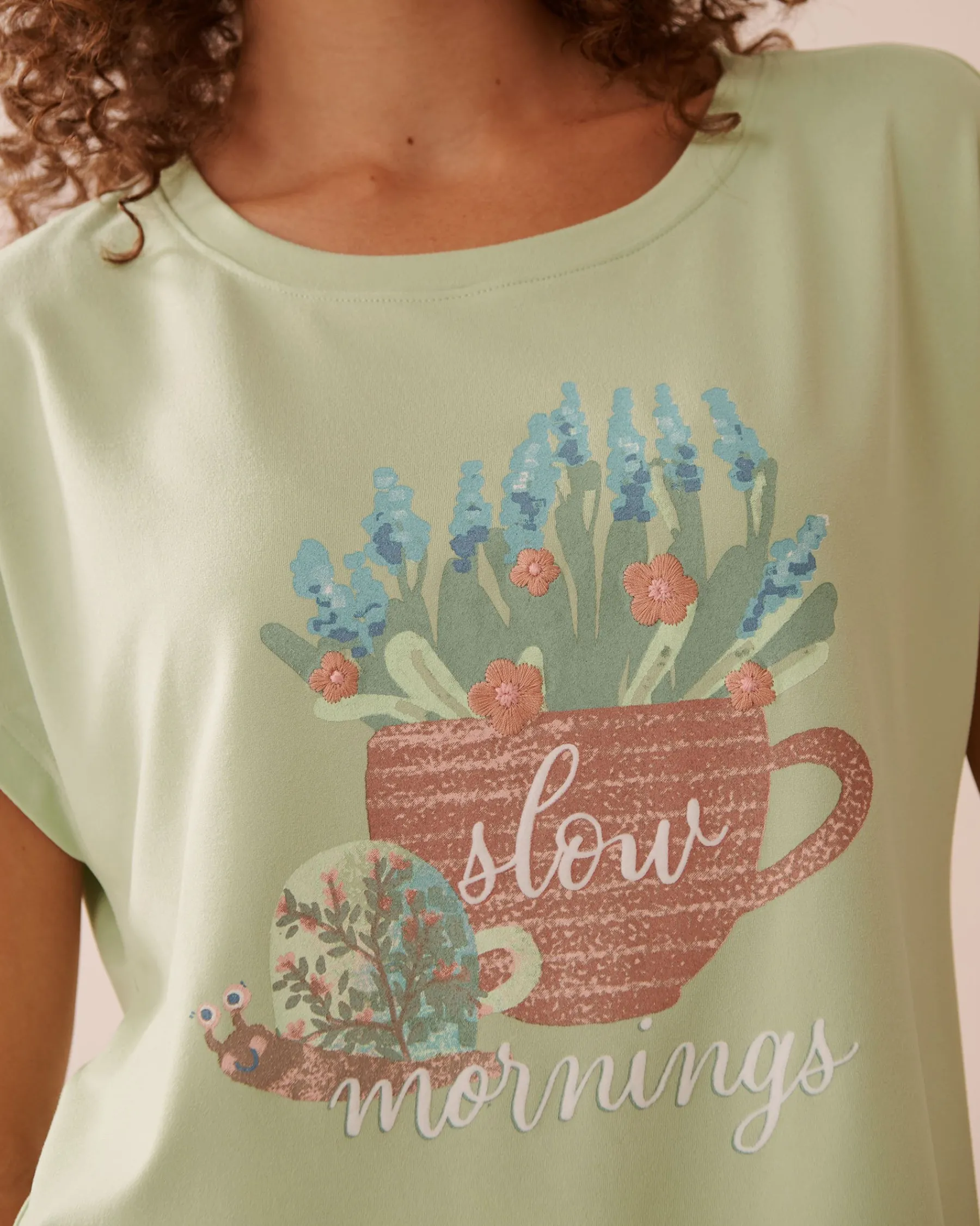 New Snail Print Super Soft T-shirt The Peachy Dream Collection|Tops
