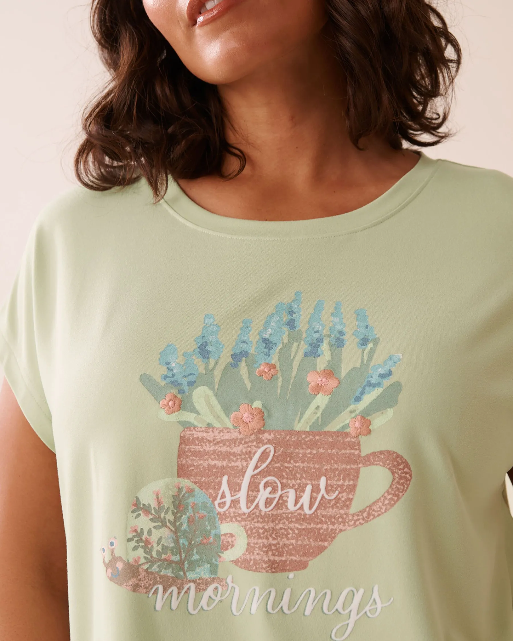 New Snail Print Super Soft T-shirt The Peachy Dream Collection|Tops
