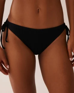 New SOLID Ribbed Side Tie Brazilian Bikini Bottom Always So Chic|Texture Play