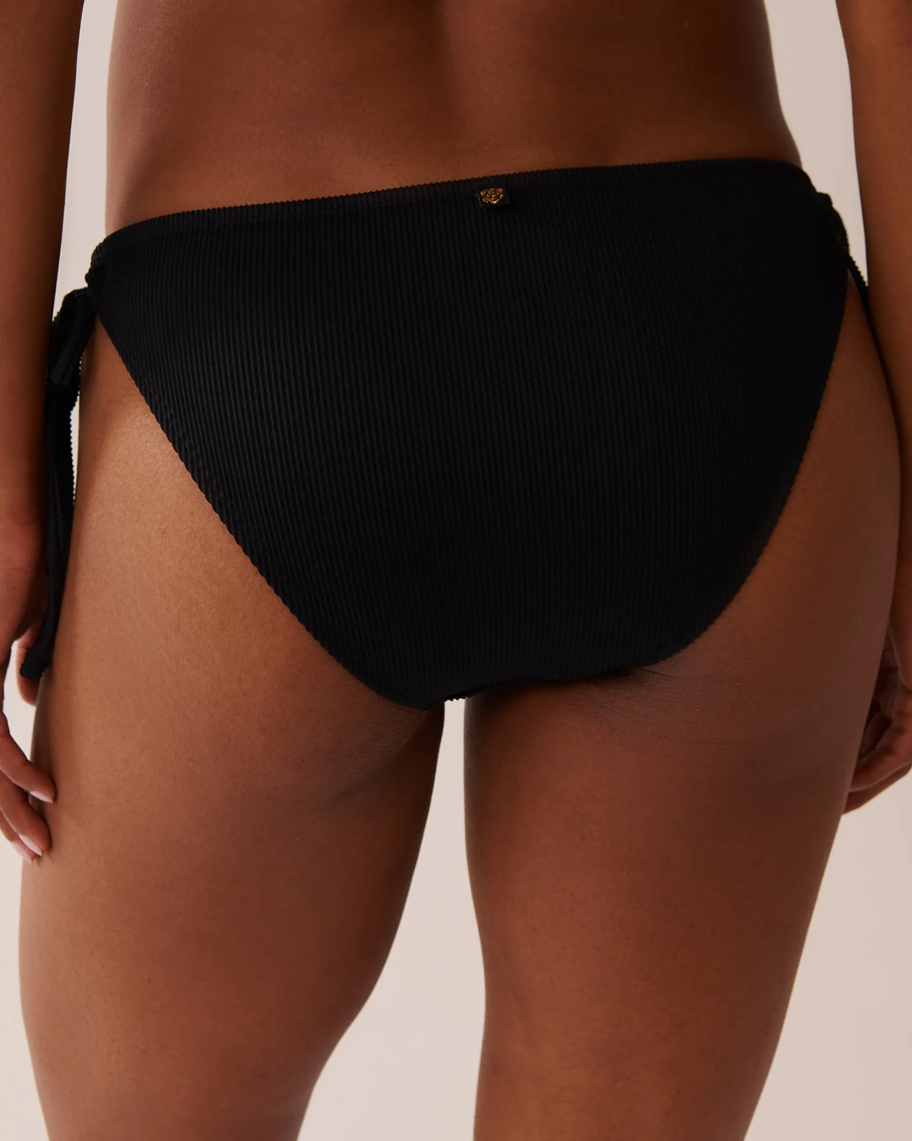 New SOLID Ribbed Side Tie Brazilian Bikini Bottom Always So Chic|Texture Play