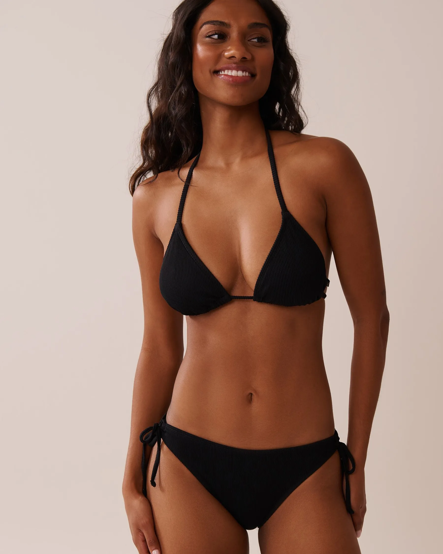 Best SOLID Ribbed Triangle Bikini Top Always So Chic|Texture Play