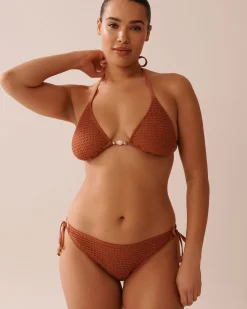 Outlet Crochet Side Tie Brazilian Bikini Bottom Texture Play|On Neutral Ground