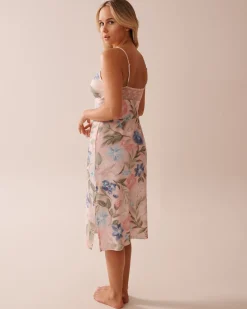 Hot Watercolor Flower Print Super Soft Nightie The Peachy Dream Collection|Nightshirts