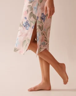 Hot Watercolor Flower Print Super Soft Nightie The Peachy Dream Collection|Nightshirts