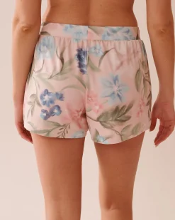 Sale Watercolor Flower Print Super Soft Pajama Shorts The Peachy Dream Collection|Bottoms